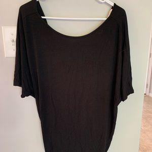 Large Black Rayon Twist Back Top